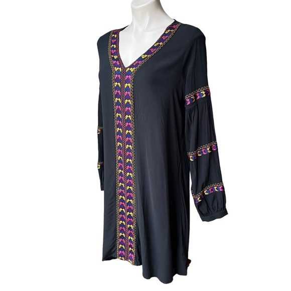 Wrangler Retro Embroidered Western Rodeo Cowgirl Long Sleeve Dress, Sz L - Picture 7 of 14